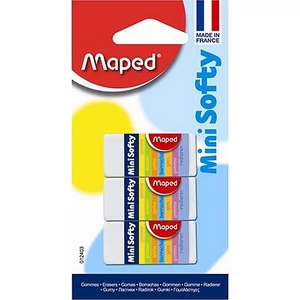 Radír Maped Mini Softy PVC-mentes papírtokos ceruzaradír 3db-os Javítás, ragasztás Maped 012403