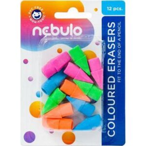 Radír Nebulo ceruzavégre 12db-os színes radírok