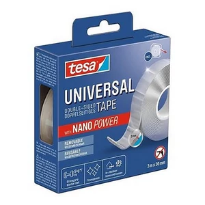 Ragasztószalag Tesa kétoldalas, visszaszedhető, átlátszó 30 mm x 3 m, Universal Nanotape
