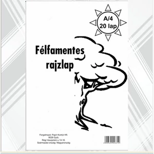 Rajzlap A4 félfamentes 20 lap/dosszié iskolai rajzlap iskolaszezonos termék iskolai rajzlap