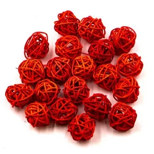 Rattan gömb 3cm piros 20db/csomag