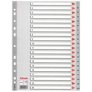 Regiszter Esselte 1-20 műanyag 1-20 A4 Esselte