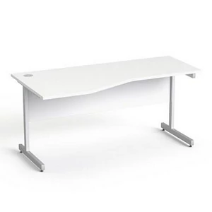 Íróasztal íves balos szürke fémlábbal 160x80cm MAYAH Freedom SV-30 fehér