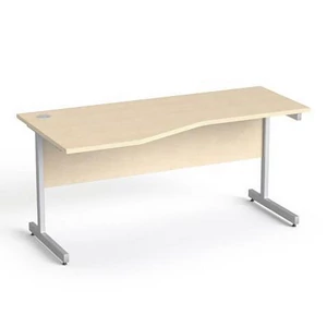 Íróasztal íves balos szürke fémlábbal 160x80cm MAYAH Freedom SV-30 juhar