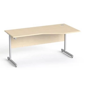 Íróasztal íves jobbos szürke fémlábbal 160x80cm MAYAH Freedom SV-29 juhar