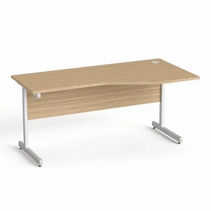 Íróasztal íves jobbos szürke fémlábbal 160x80cm MAYAH Freedom SV-29 kőris