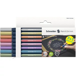 Rollertoll készlet Schneider Metálfényű 0,4 mm, Paint-It 050 8 különböző szín