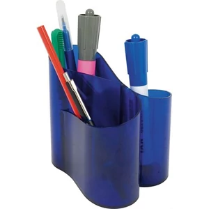 Írószertartó asztali ICO LUX áttetsző kék rekeszes írószertartó, asztali írószerta