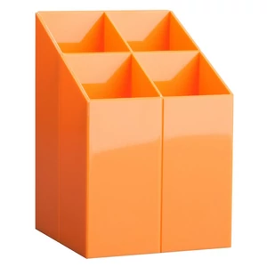 Írószertartó asztali ICO Pen Holder transzparens narancssárga rekeszes írószertartó, asztali írószerta