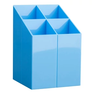 Írószertartó asztali ICO Pen Holder transzparens világoskék rekeszes írószertartó, asztali írószerta