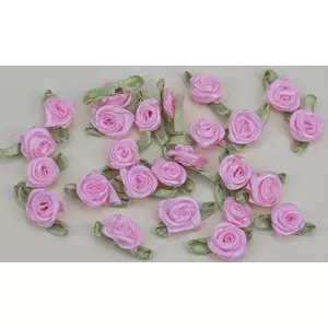 Rózsafej szatén színes rózsaszín (25db/csomag)