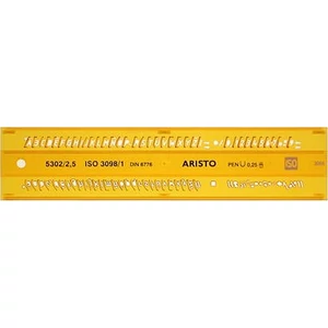 Sablon Aristo Sablon betű - H-PROFIL, 2,5 mm, ITALIC ISO 3098-1 / Din-6776, Schriftform B
