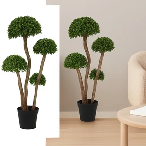 Selyemvirág - művirág 128cm buxus bonsia zöld 48x128cm SDDST5 élthű