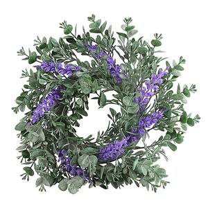 Selyemvirág - művirág 25cm levendula koszorú lila 25x25x25cm SDDST5  élethű