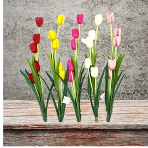 Selyemvirág művirág piros 70cm Tulipán 5fej/csokor