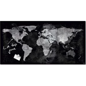 Mágneses üvegtábla SIGEL Artverum 46x91cm Világtérképpel fekete Prezentáció SIGEL GL270