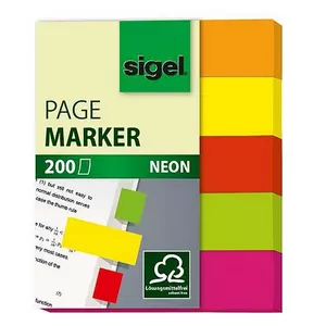 Sigel Jelölőcímke Neon Mini, papír, vegyes szín 5x40 lap, 12x50 mm