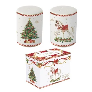 Só-bors szóró szett Porcelán 7cm, dobozban, Christmas Tale