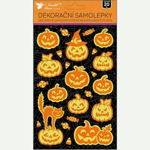 Sötétben világító matrica HALLOWEEN plasztik, 14,5 x 25 cm öntapadós