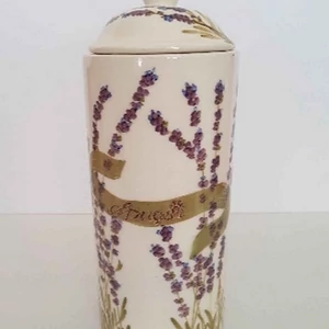 Spagettitartó kerámia 12x30cm Levendulás kézzel festett