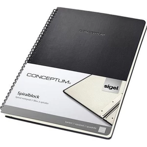 Spirálfüzet A4 Sigel Conceptum Conceptum exkluzív 80lap kockás fekete Irodai füzet Sigel CO820