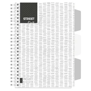 Spirálfüzet A5 Street White kockás 100 lap regiszteres 