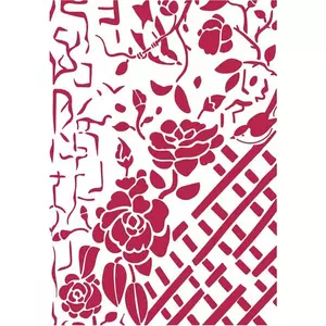 Stencil G 21x29, 7cm Kerítés rózsákkal