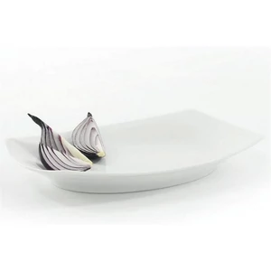Süteményes-kínálótál porcelán Rotberg fehér, négyszögletes, 33 cm