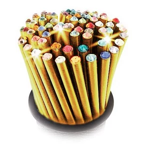 Swarovski ceruza arany testű 2 Bíbor Lila Kristállyal Made With Swarovski Elements