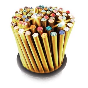 Swarovski ceruza arany testű 2 Pink Kristállyal Made With Swarovski Elements