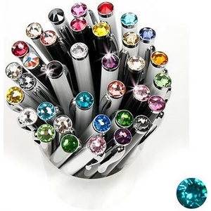 Swarovski toll E. fehér testű Türkiz Kristály Gravírozható Made With Swarovski Elements