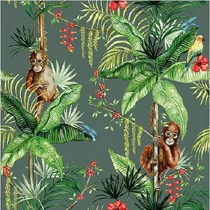 Szalvéta 25x25cm 25x25cm, 3 rétegű 20 lap/csomag. Orangutan Green