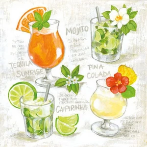 Szalvéta 25x25cm Four Cocktails 20db-os