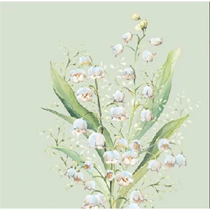 Szalvéta 25x25cm Lily of the valley green 20db-os