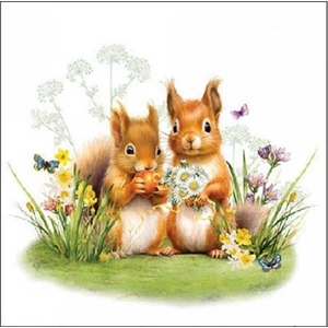 Szalvéta Ambiante Little squirrels papírszalvéta 25x25cm,15db-os