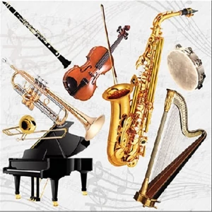 Szalvéta 25x25cm Music instruments 20db-os