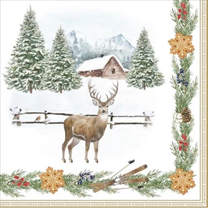 Szalvéta 33x33cm 20db-os, White Forest 