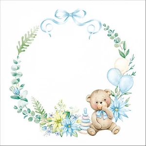 Szalvéta 33x33cm Baby teddy bear blue 20db-os