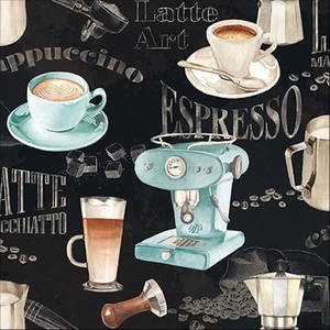 Szalvéta 33x33cm Barista black 20db-os