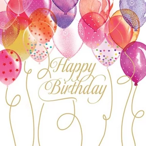 Szalvéta 33x33cm Birthday Balloons 20db-os