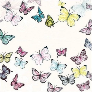 Szalvéta 33x33cm Butterfly White 20db-os