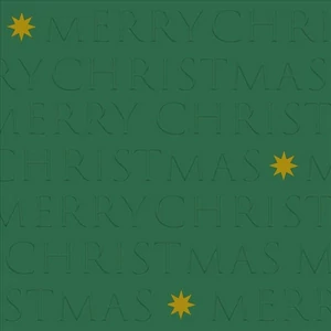 Szalvéta 33x33cm Christmas letters green dombornyomott 20db-os