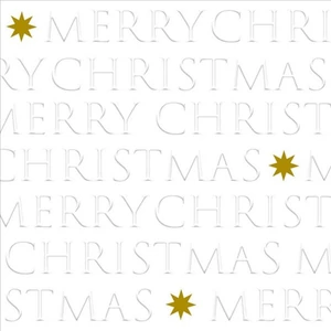 Szalvéta 33x33cm Christmas letters pearl dombornyomott 15db-os