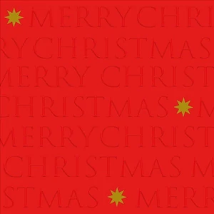 Szalvéta 33x33cm Christmas letters red dombornyomott 20db-os