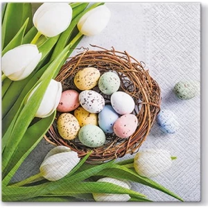 Szalvéta 33x33cm Eggs and Tulips 20db-os