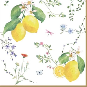 Szalvéta 33x33cm Fleurs et Citrons, 20db-os