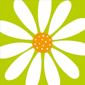 Szalvéta 33x33cm Happy Flower green 20db-os