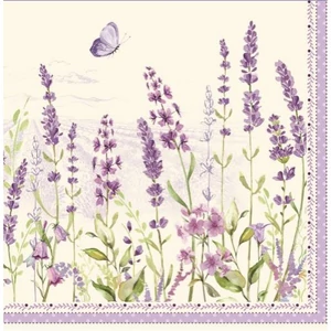 Szalvéta 33x33cm Lavender Field,20db-os