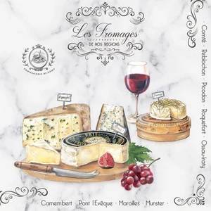 Szalvéta 33x33cm Les Fromages 