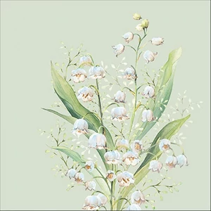 Szalvéta 33x33cm Lily of the valley green 20db-os